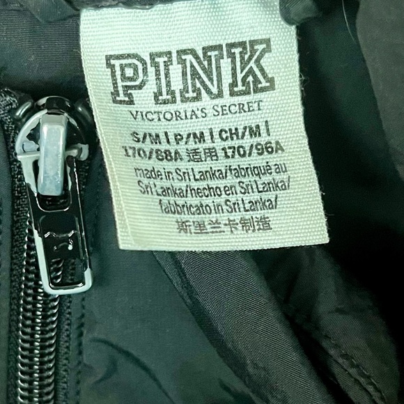Victoria's Secret PINK Women's Black Full Zip Windbreaker Jacket W/ Hood - S - Picture 8 of 10